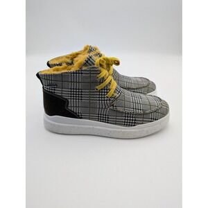 Romika Boots Womens Size 9 Gray Plaid Faux Fur Ankle Zip Winter Shoes New